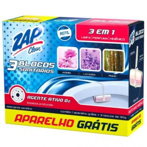 Blocos Sanitário Zap Clean Com 3und Mais Aparelho 30g