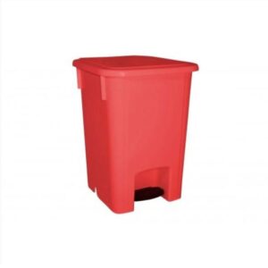 Lixeira Coletora Bralimpia Com Pedal Vermelho 15l