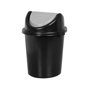 Cesto Com Tampa Basculante Plasnew Preta 97l