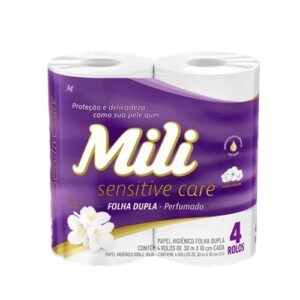 Papel Higienico Mili Sensitive Care Perfumado 4 Rolos Com 30m