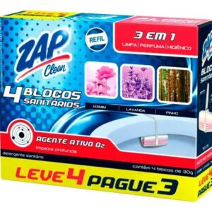 Blocos Sanitário Zap Clean C/4 30g
