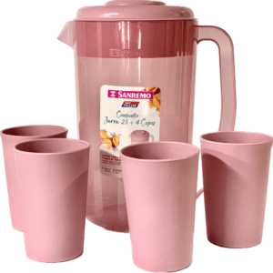 Conjunto Jarra 2l Com 4 Copos 300ml Sanremo